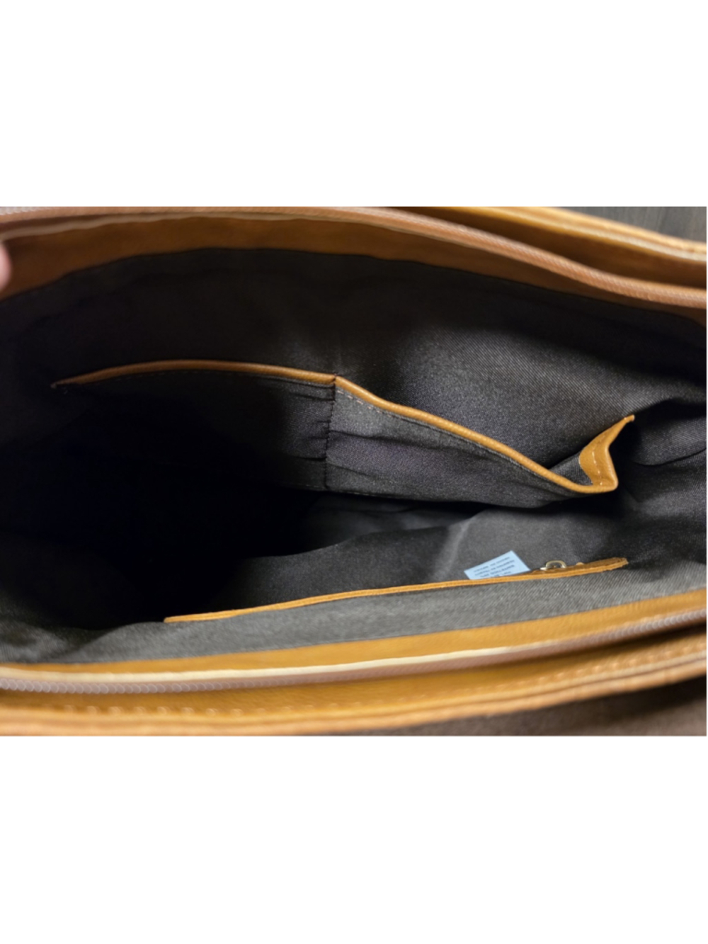 Bow Cognac Brown Snake Skin Embossed Tooled Artisan Cowhide LEATHER Bag Purse - Picture 13 of 16